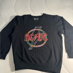 AC/DC Black Crewneck Sweater with Colorful Logo